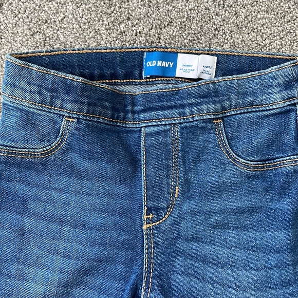 Never worn! TWO pairs of Girls 3T Jeans, Adjustable Waist - Picture 2 of 5